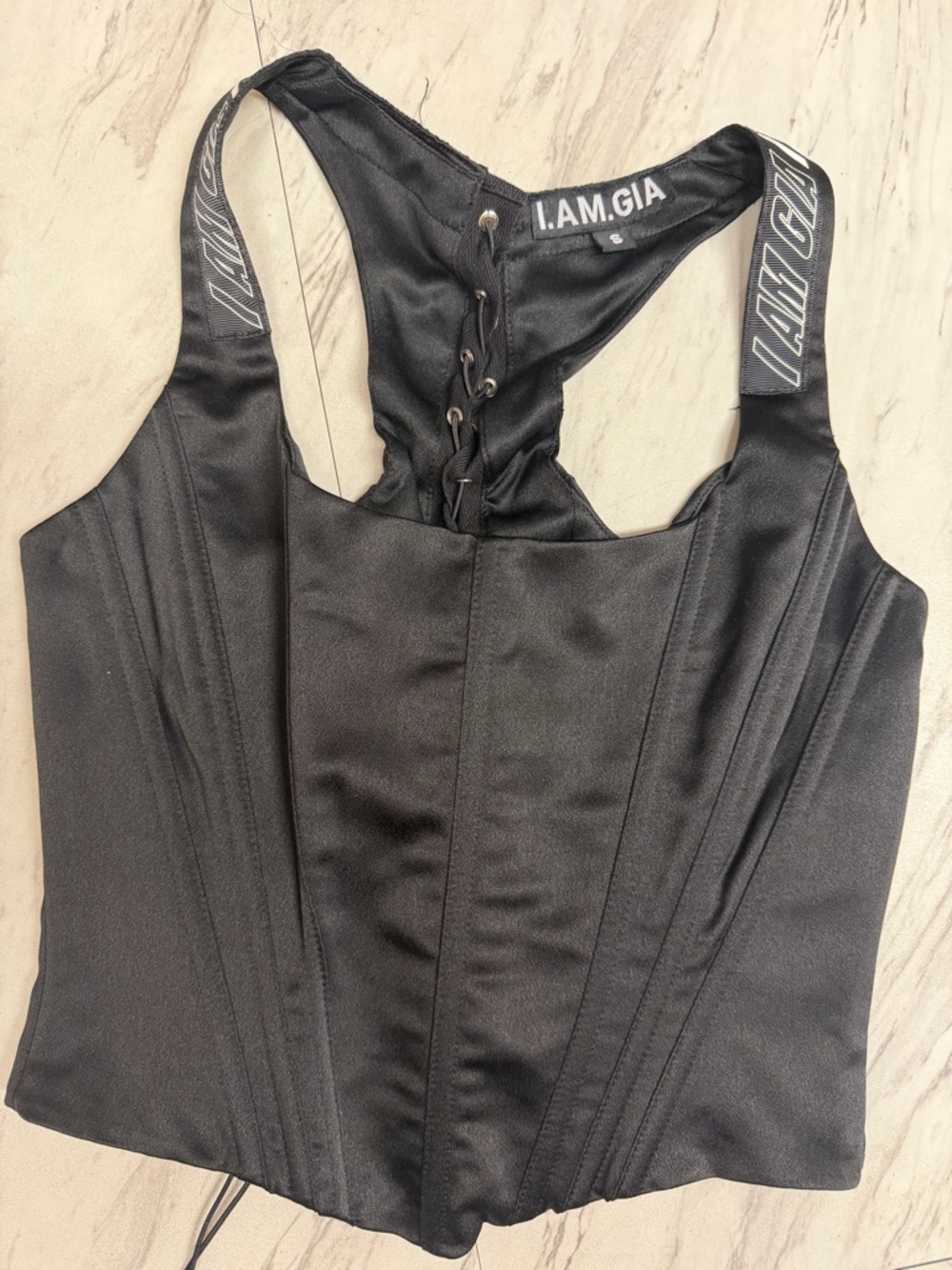 I.AM.GIA Black Lace-Up Corset Tank - Picture 6 of 6